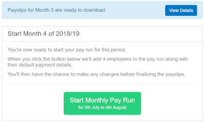 Payrun Start With Previous